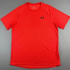 Under Armour The Tech Tee Mens Large Orange 100% Polyester Short Sleeve T-Shirt