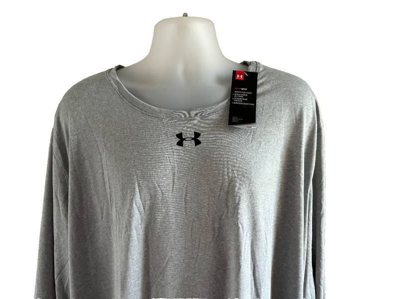 Under Armour Grey Locker 2.0 L/S Crew Neck Tee 1305776 Size 4XL,XXXXL gallery