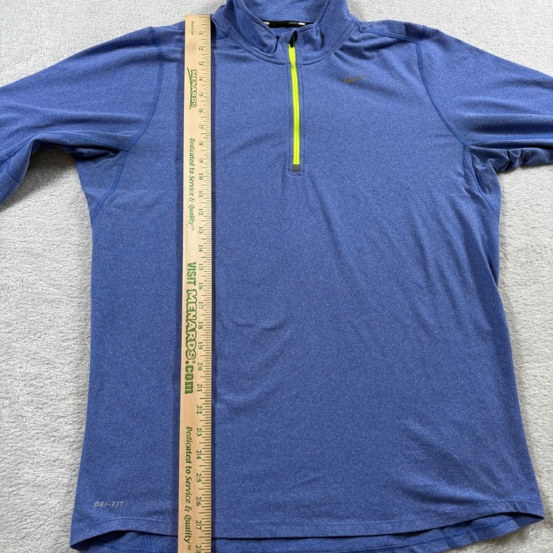 Nike Running Dri-FIT Element Mens Medium Half Zip Pullover Blue Neon 504606-490 gallery
