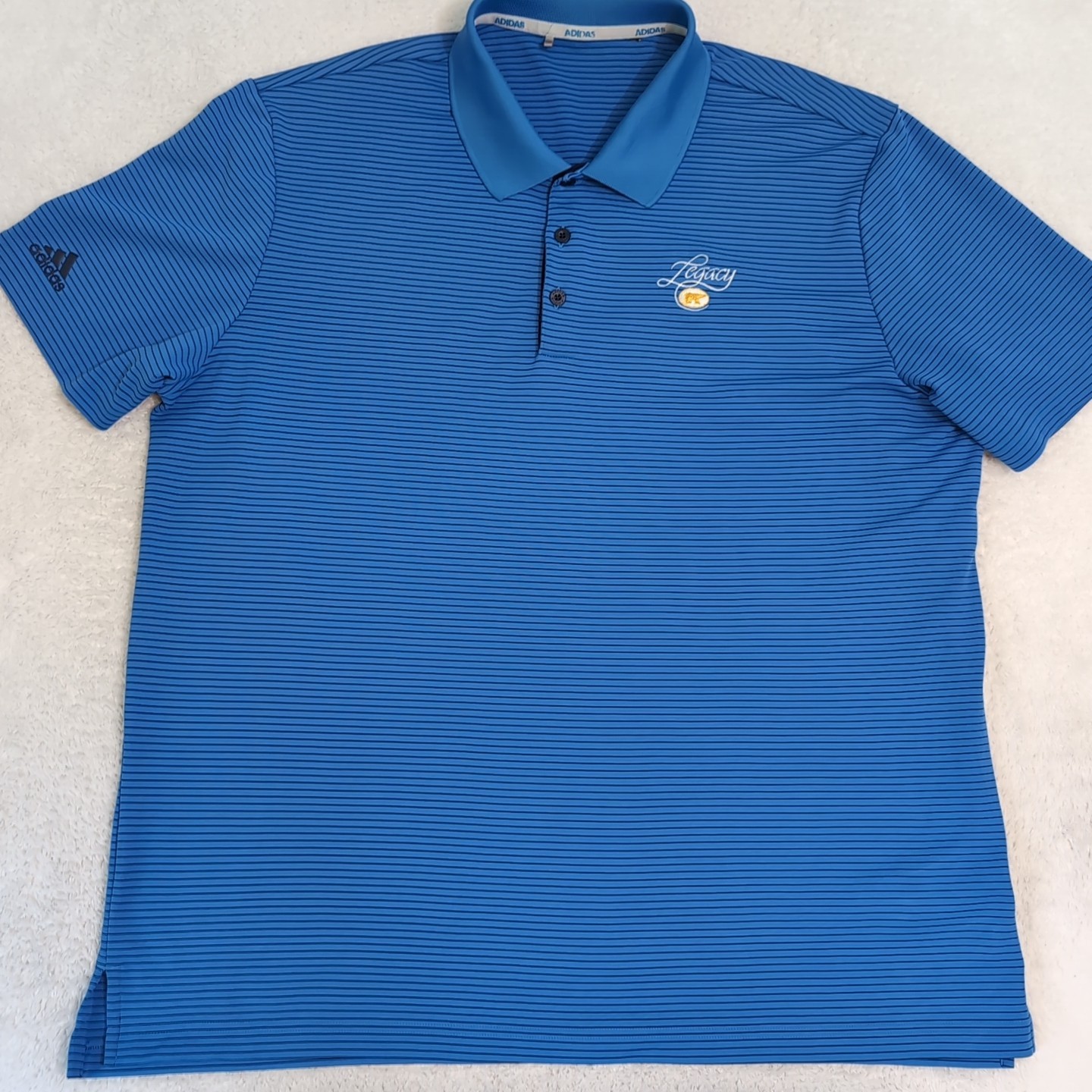 Adidas ClimaCool 2-Color Pencil Stripe Polo Men's XL Blue Legacy Jack Nicklaus gallery