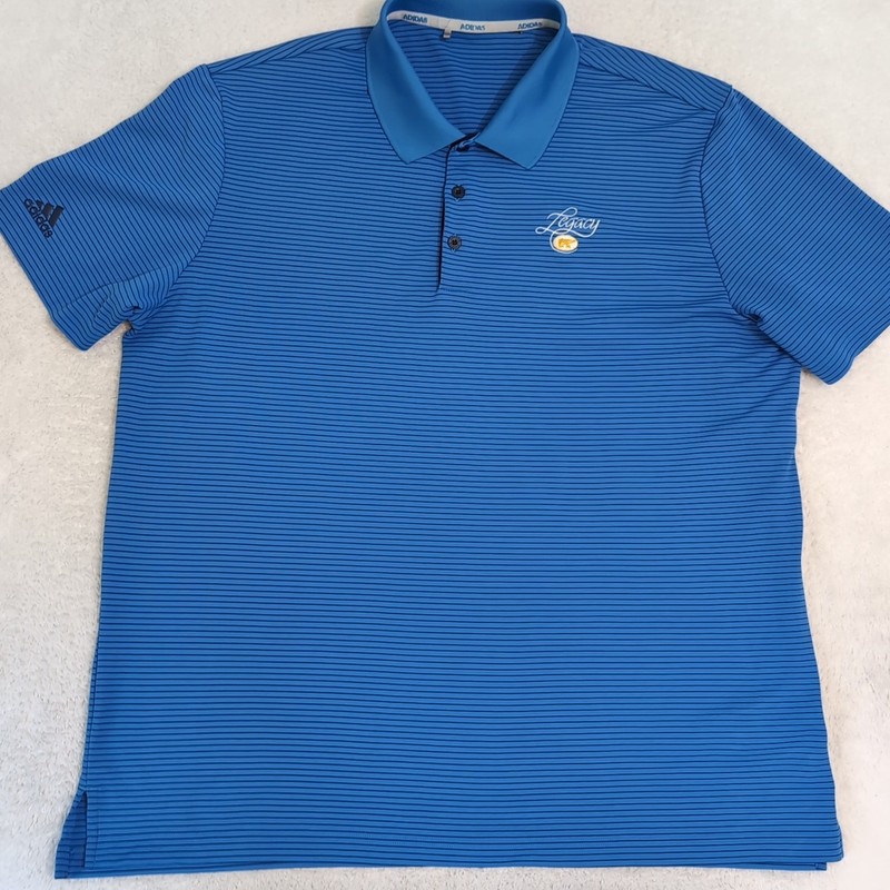 Adidas ClimaCool 2-Color Pencil Stripe Polo Men's XL Blue Legacy Jack Nicklaus gallery