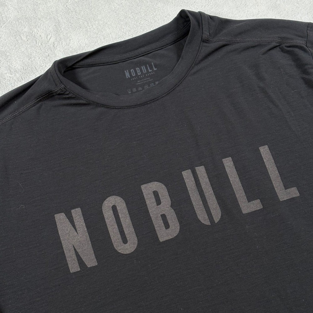 NOBULL Just the Horns Mens Black Short Sleeve Training T-Shirt Size Medium Gym