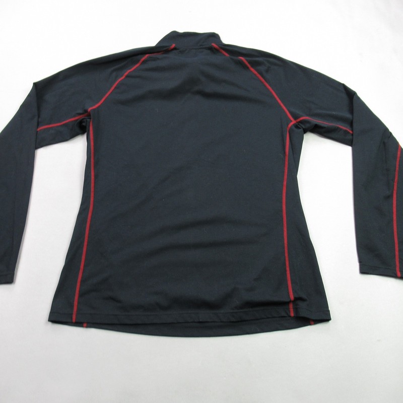 REI Men's L Black Red Stitching 1/4 Zip Activewear Top Long Sleeve Pullover gallery