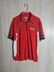Mens Izod Indycar Series Firestone Performance Shirt Quarter Zip Red Sz XL