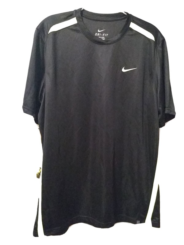 Nike Dri-Fit Men's Black/Yellow Light Weight Short Sleeve Shirt Size L Sharp! gallery