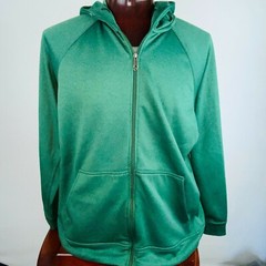 Duluth Trading Athletic Jacket Hooded Green Full Zip Long Sleeve Outdoors XL