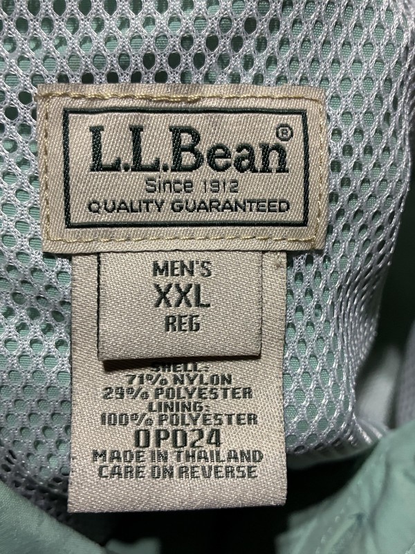L.L. Bean Shirt Mens 2XL Green Long Sleeve Vented Fishing Hiking Lightweight gallery