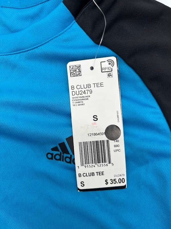 Adidas Youth Small Blue Black Climalite Athletic Short Sleeve Tee gallery