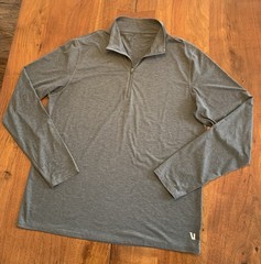 Vuori Ease Performance 1/2 Zip 2.0 Pullover Mens XL Charcoal Heather Gray V2001