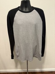 Sonoma Pull Over Two Tone Waffle Weave Mens XL Long Sleeve Black Gray Crewneck