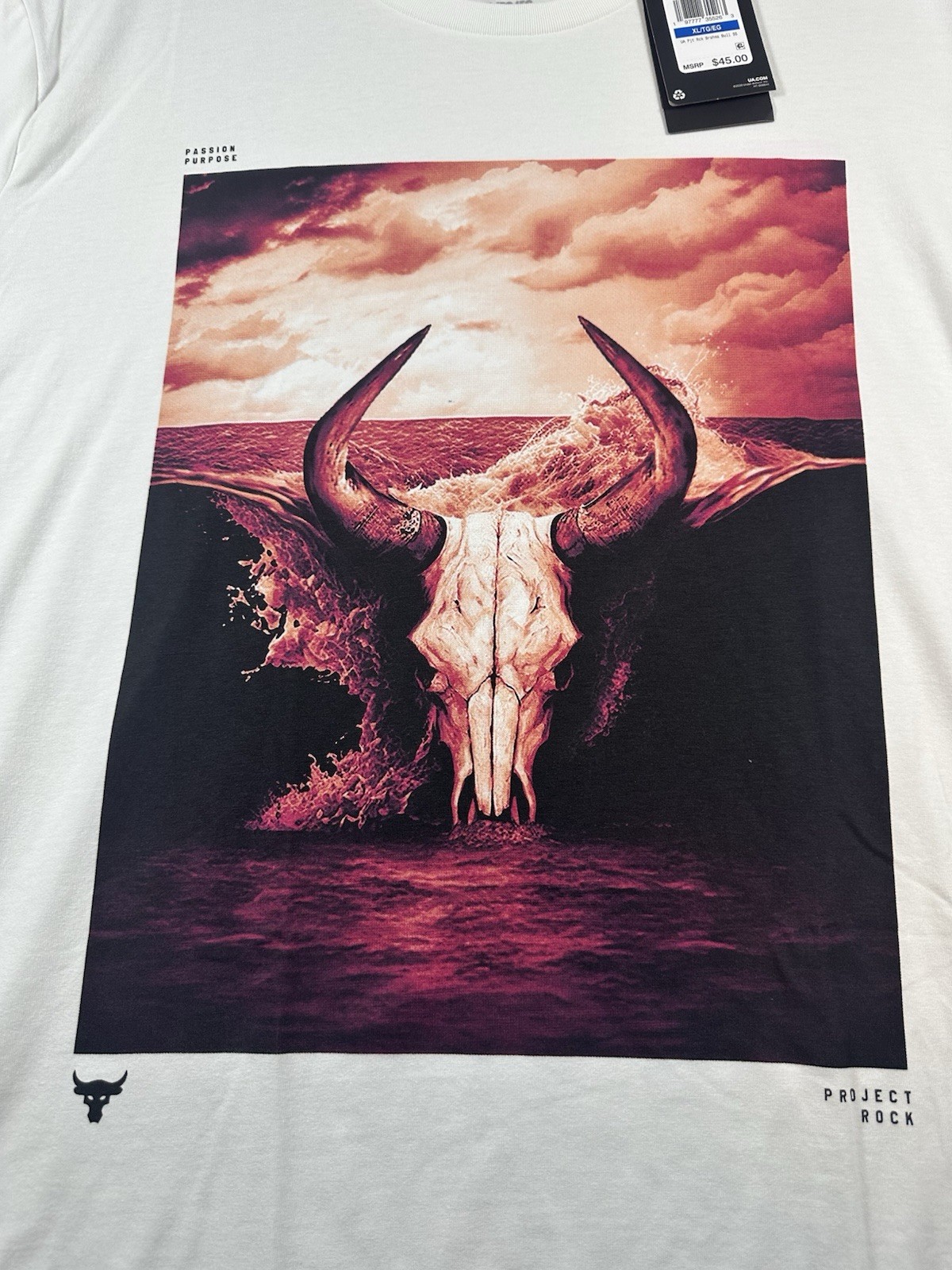 Under Armour Mens XL Project Rock Brahma Bull Shirt White 1386891-100 NWT gallery