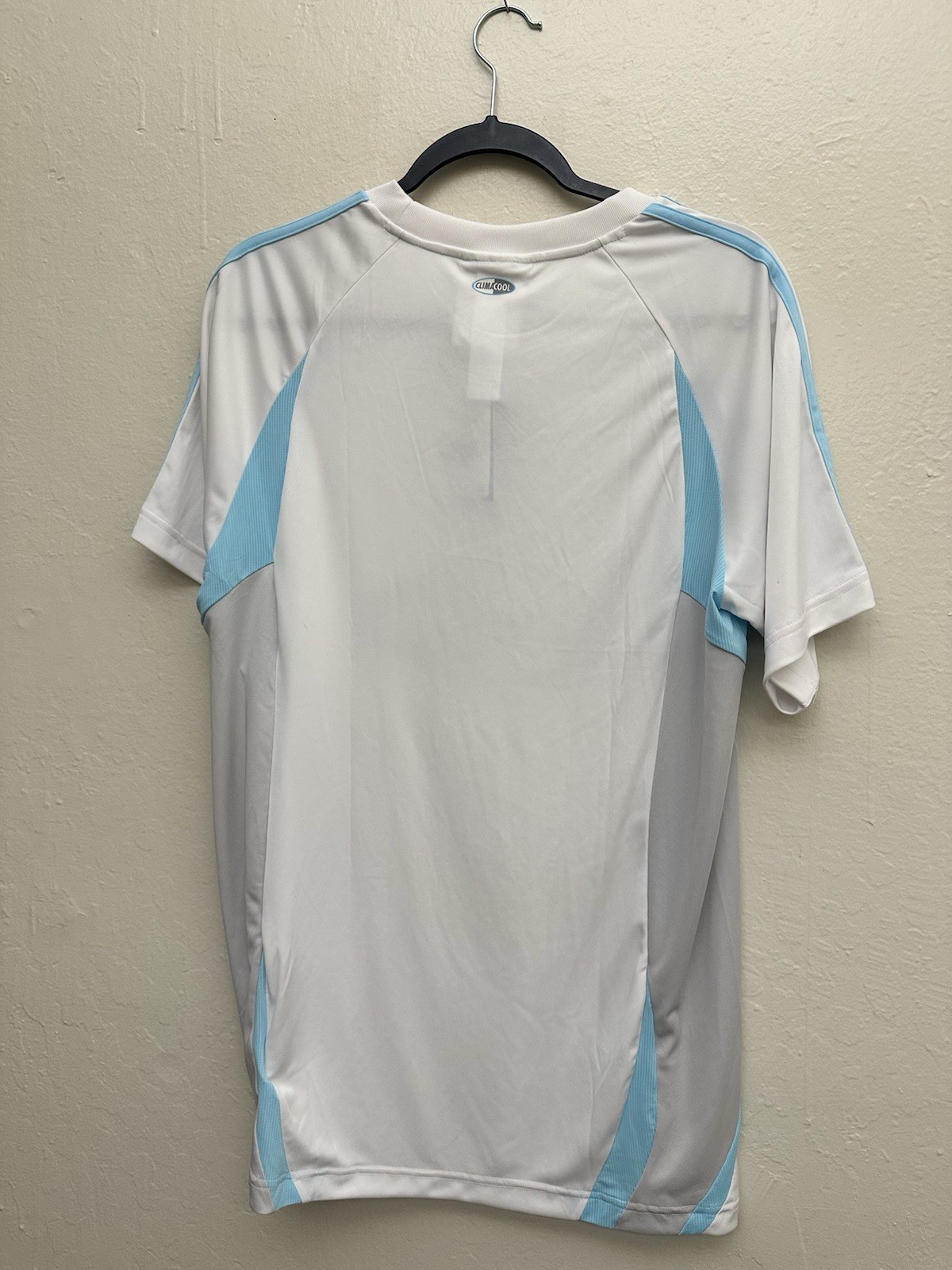 adidas Climacool CC Jersey Men's Lightweight White Light Blue Size S gallery