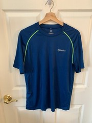 Tesla Mens Blue Hyper-DRI Short Sleeve Pullover Crew Neck Shirt Size XL