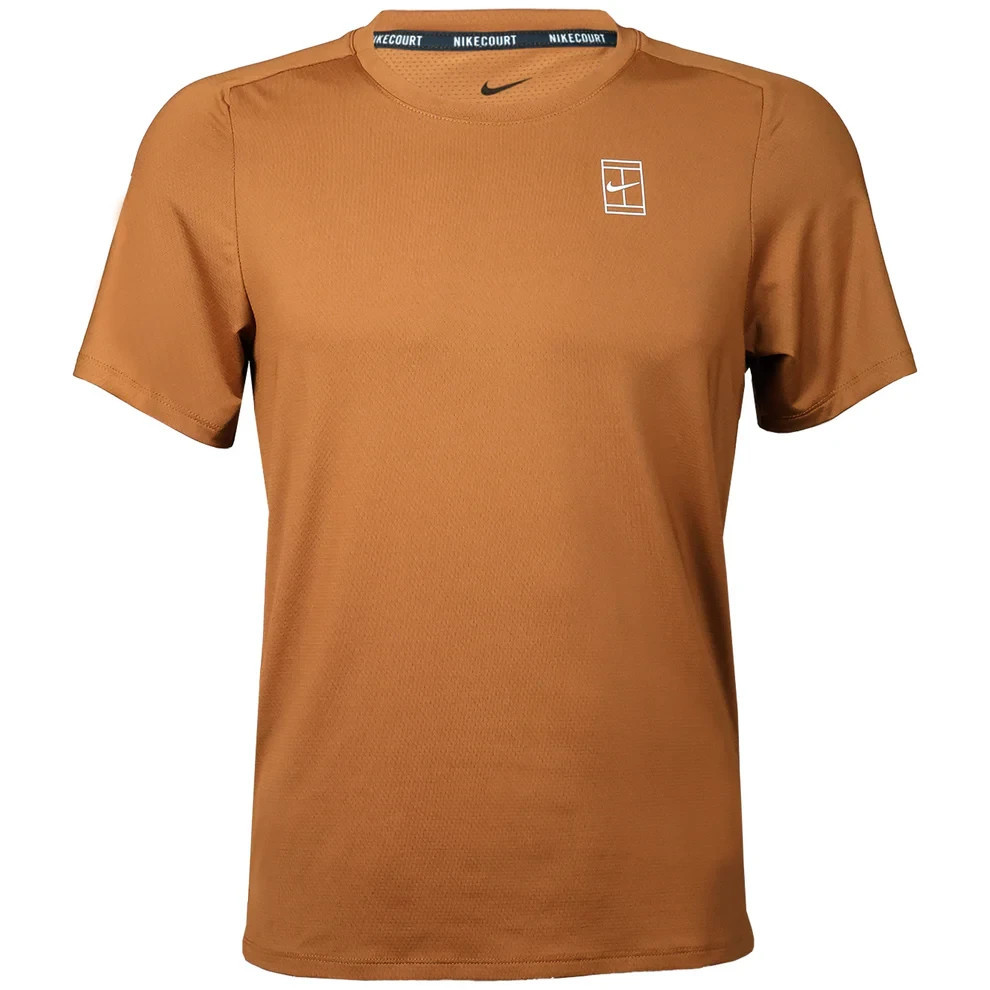 Nike Court Advantage Dri-FIT Tennis Shirt FZ6910-281 Brown Men’s Size S gallery