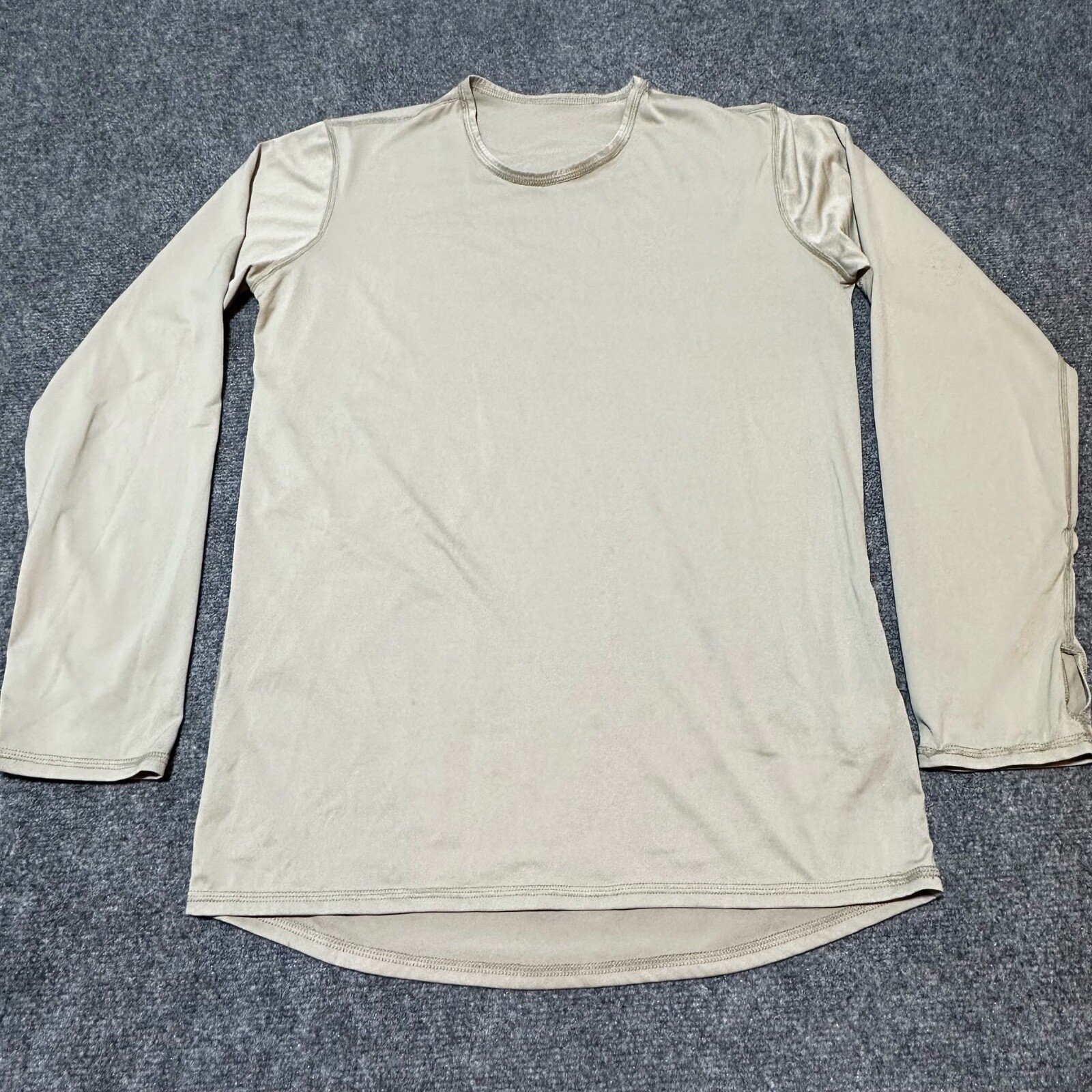 Polartec Shirt Mens Small Tan Polyester Base Layer Long Sleeve Peckham gallery