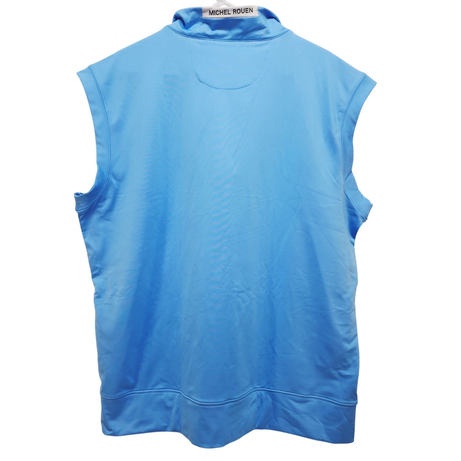 Michel Rouen Mens Size XL Light Blue Performance Vest Zip Neck Activewear gallery