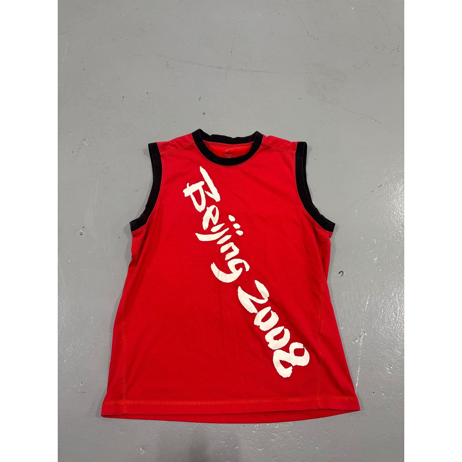 Beijing 2008 Olympics Sleeveless Shirt Mens Large Red Black Athletic Tank Top gallery