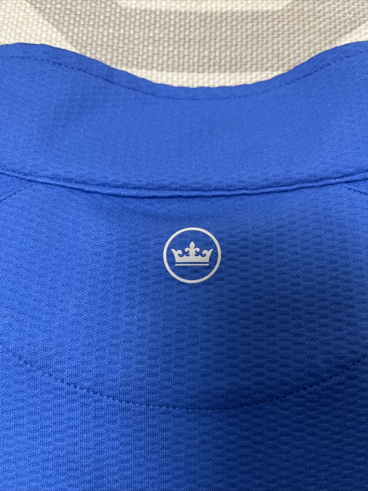 Peter Millar Crown Sport 1/4 Zip Blue with White Stripe Pullover. XXL gallery