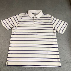 Under Armour Shirt Men 2XL XXL White Logo Polo Strip Sports Golf Athletic Slit