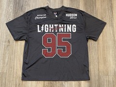Disney Pixar Cars Shirt Gray Jersey Lightning McQueen 95 Pit Crew Mens S