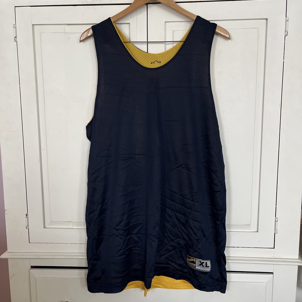 Eastbay Basketball Practice Jersey Nylon Mesh Size XL Navy Yellow