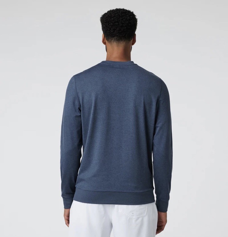 VUORI Men's Ponto Long Sleeve Performance Crew XL Azure Heather Blue EUC gallery