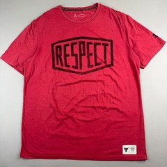 Under Armour Heatgear Protect Rock Mens XL Red “Respect” Cotton Blend T-Shirt