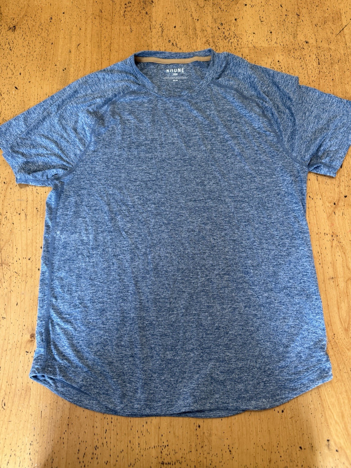 Rhone Reign Mens Short Sleeve Training Tee Blue Heather Raglan Shirt Medium gallery