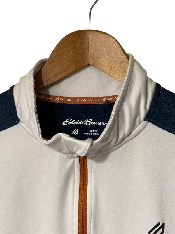 Eddie Bauer Motion Freedry 1/4 Zip Pullover Men’s Large Tan-Blue gallery