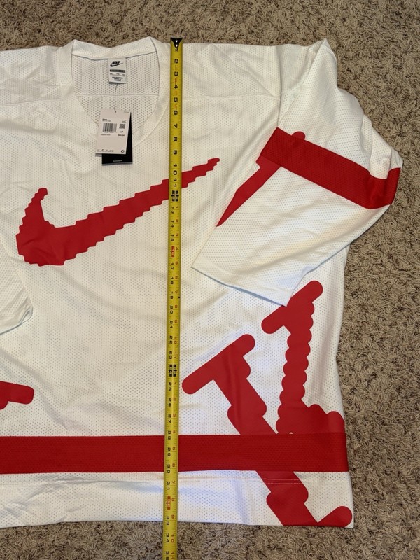 NIKE SPORTSWEAR CLUB HOCKEY JERSEY Mens Size XXL Oversized WHITE RED HV1137-100 gallery