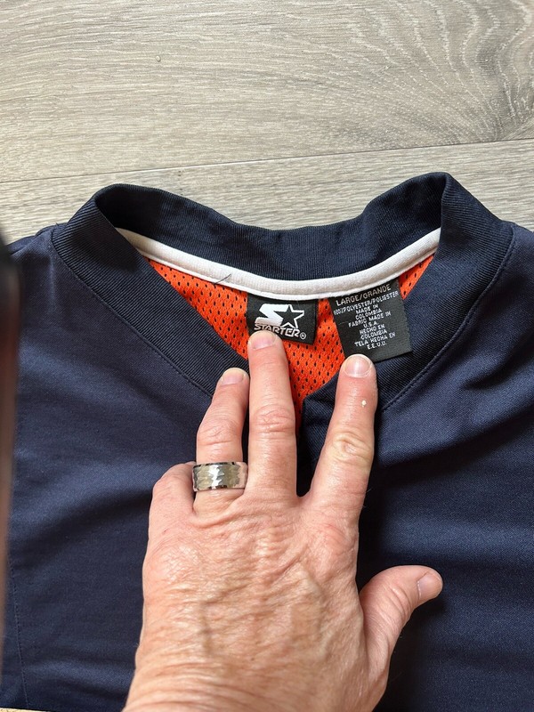 VINTAGE Starter Jersey Shirt Men Large Dark Blue Orange Tank Top Basketball gallery