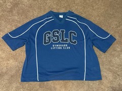 Gymshark GSLC Lifting Club Blue Mesh Jersey Shirt Mens XL Athletic Top