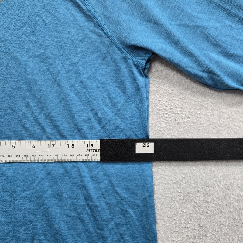 Under Armour Men Shirt LARGE Blue Activewear Top Heatgear Henley gallery