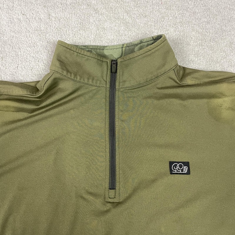 Good Good Golf Pullover Mens Medium Olive Green Quarter Zip Performance Stretch gallery