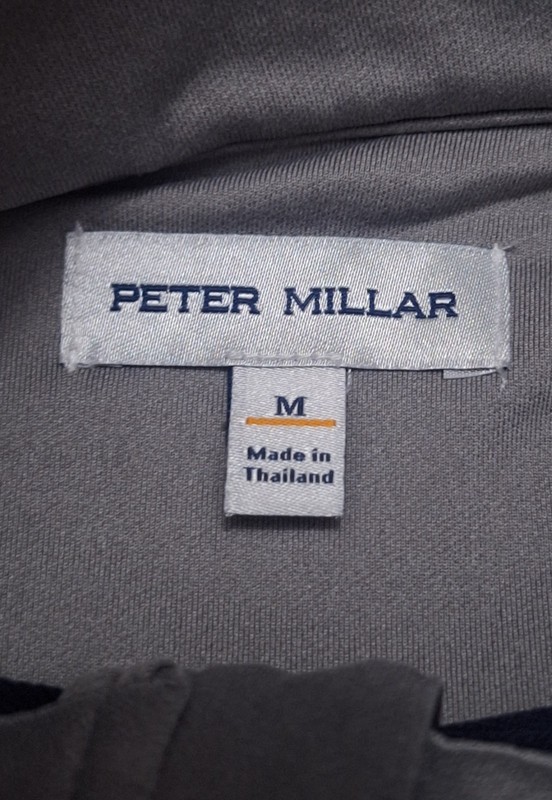 Peter Millar Men's Medium Long-Sleeve 1/4 Zip Pullover Blue Golf Stretch EUC gallery