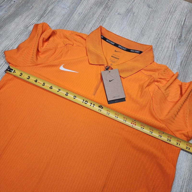 Nike Court 1/4 Zip Tennis Polo Shirt Orange Mens Size L New HQ0792-873 gallery