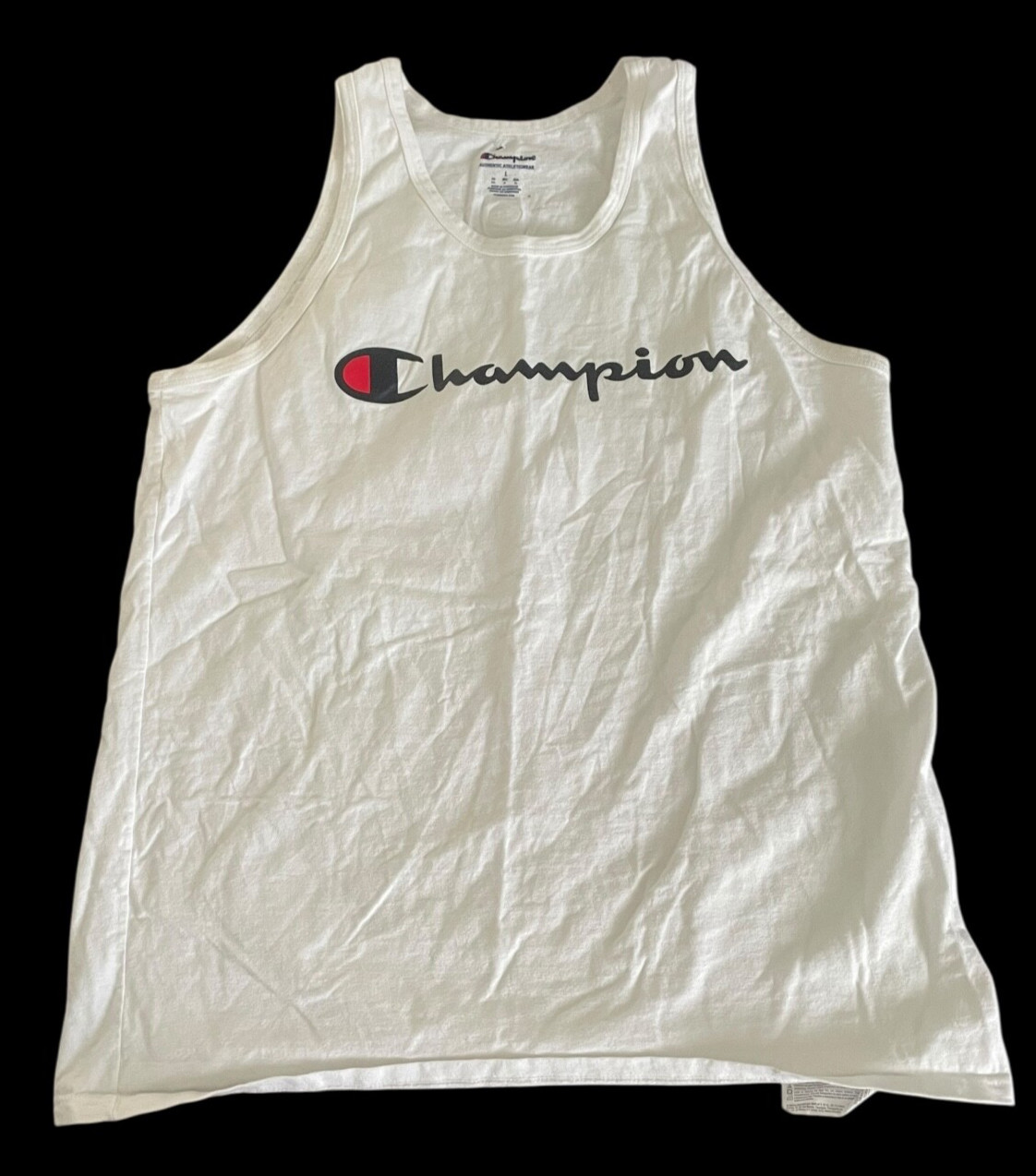Champion Men's Classic Screen Print Script Jersey Tank White Size Large gallery