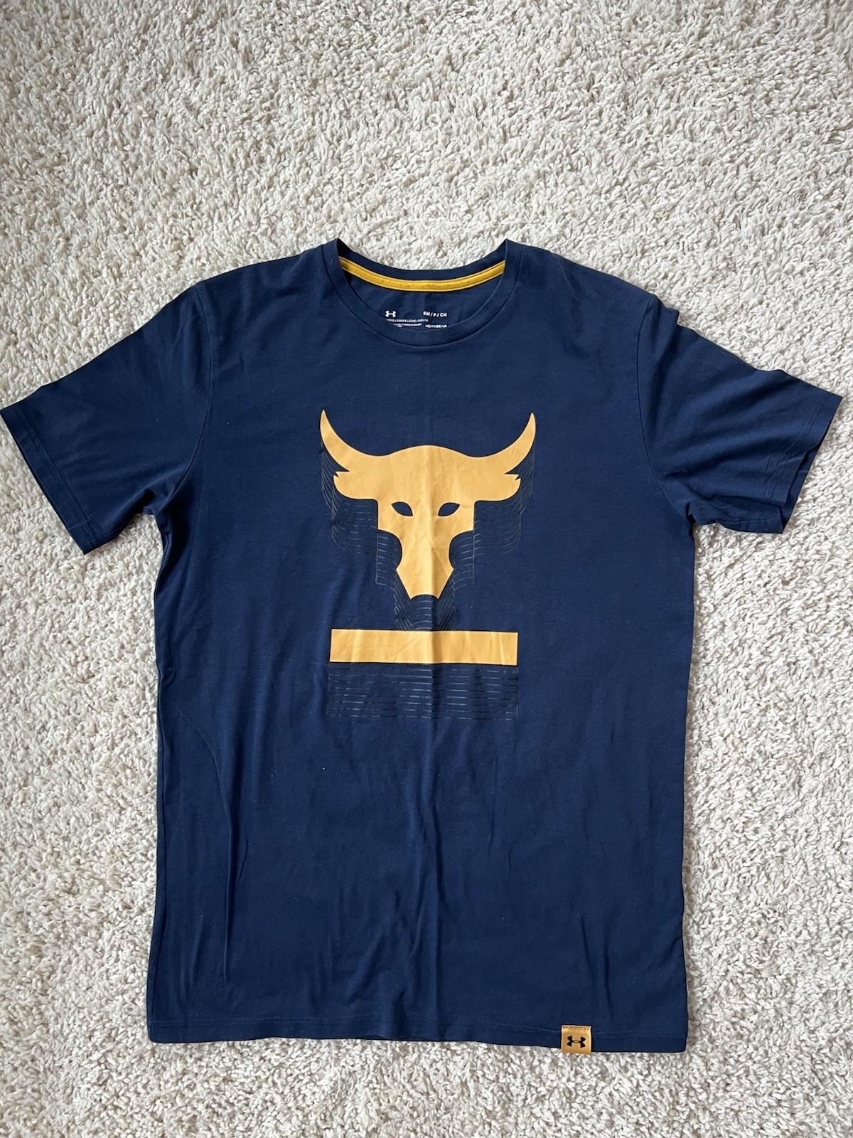 Under Armour Project Rock Bull Logo Iron Paradise Men Small Blue HeatGear gallery