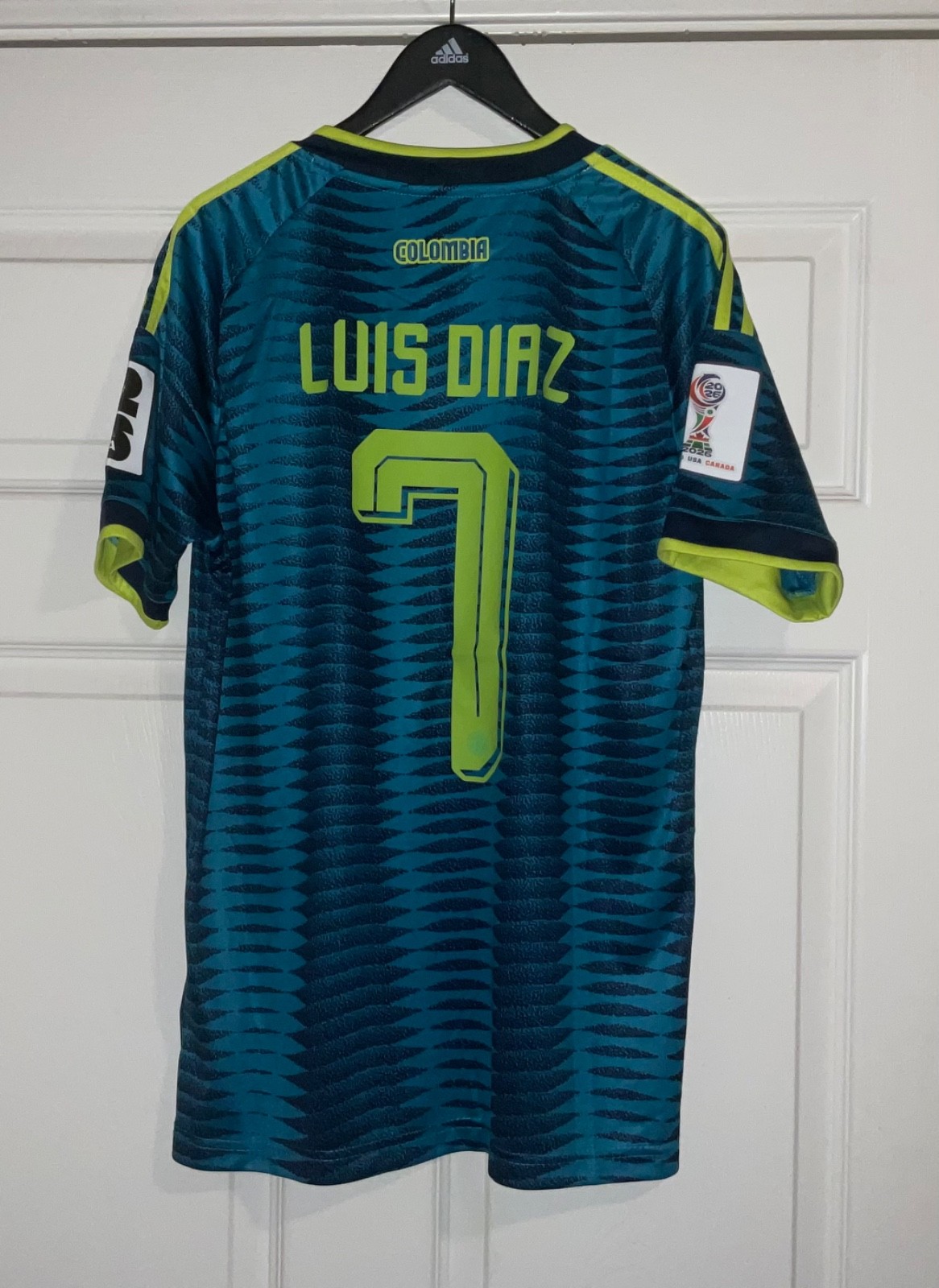Colombia Fifa World Cup ‘26” Luis Diaz adidas Turquoise Away Jersey 2026 FIFA gallery