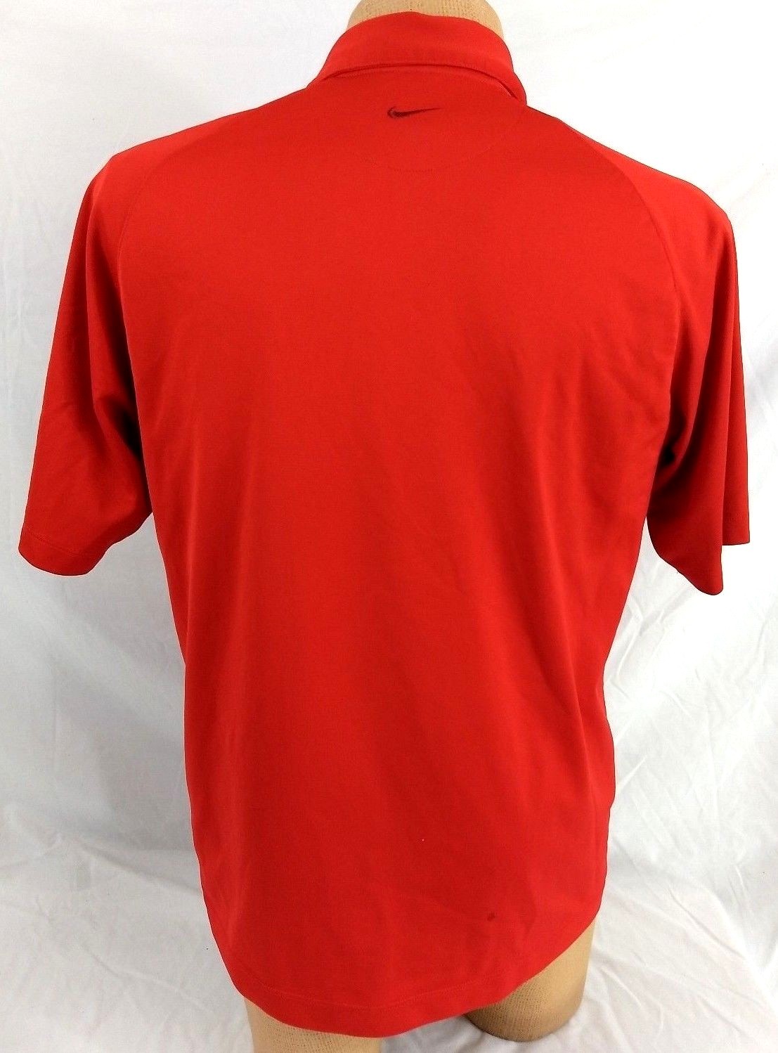 NIKE FIT DRY GOLF POLO SPORT SHIRT Mens L Deep Red & Burgundy Wine Accents gallery