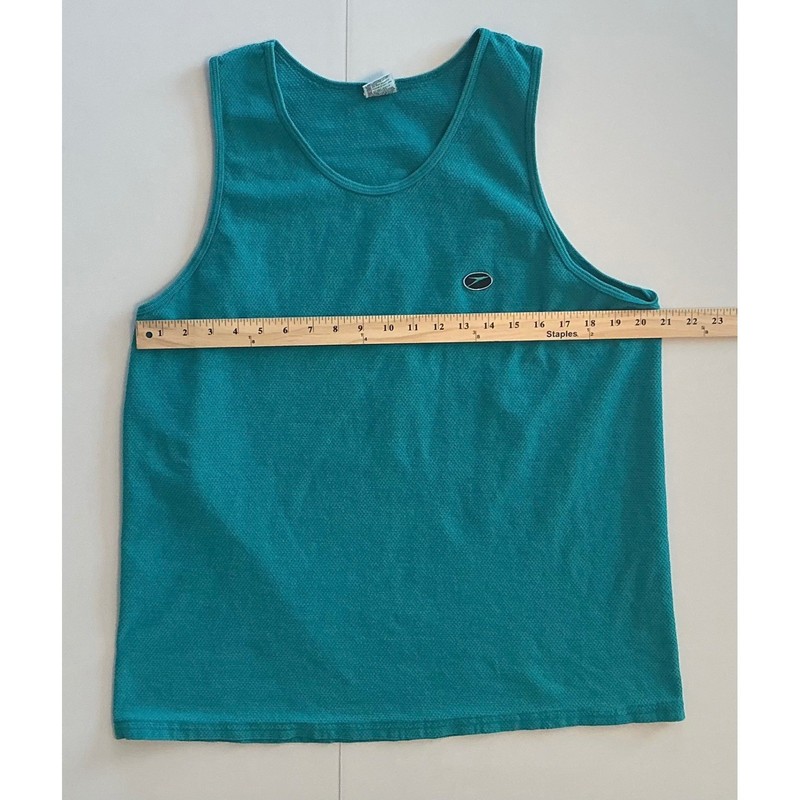 VTG USA Made Speedo Teal Mesh Athletic Tank Top Mens XL 90s Gym Workout gallery