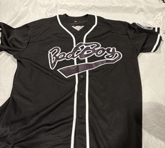 Bad Boy BIGGIE 10 Jersey Adult 3XL Baseball Jersey Shirt Hip Hop Black White
