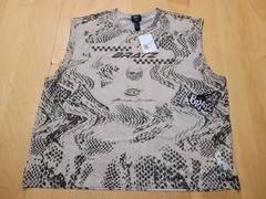 Bratz x Forever 21 Mens Mesh Tank Top Large Taupe Graphic 2001 Racer Style NWT