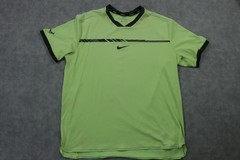 Nike AeroReact Shirt Mens XL Green NikeCourt Rafa V-Neck Tennis Top Athletic