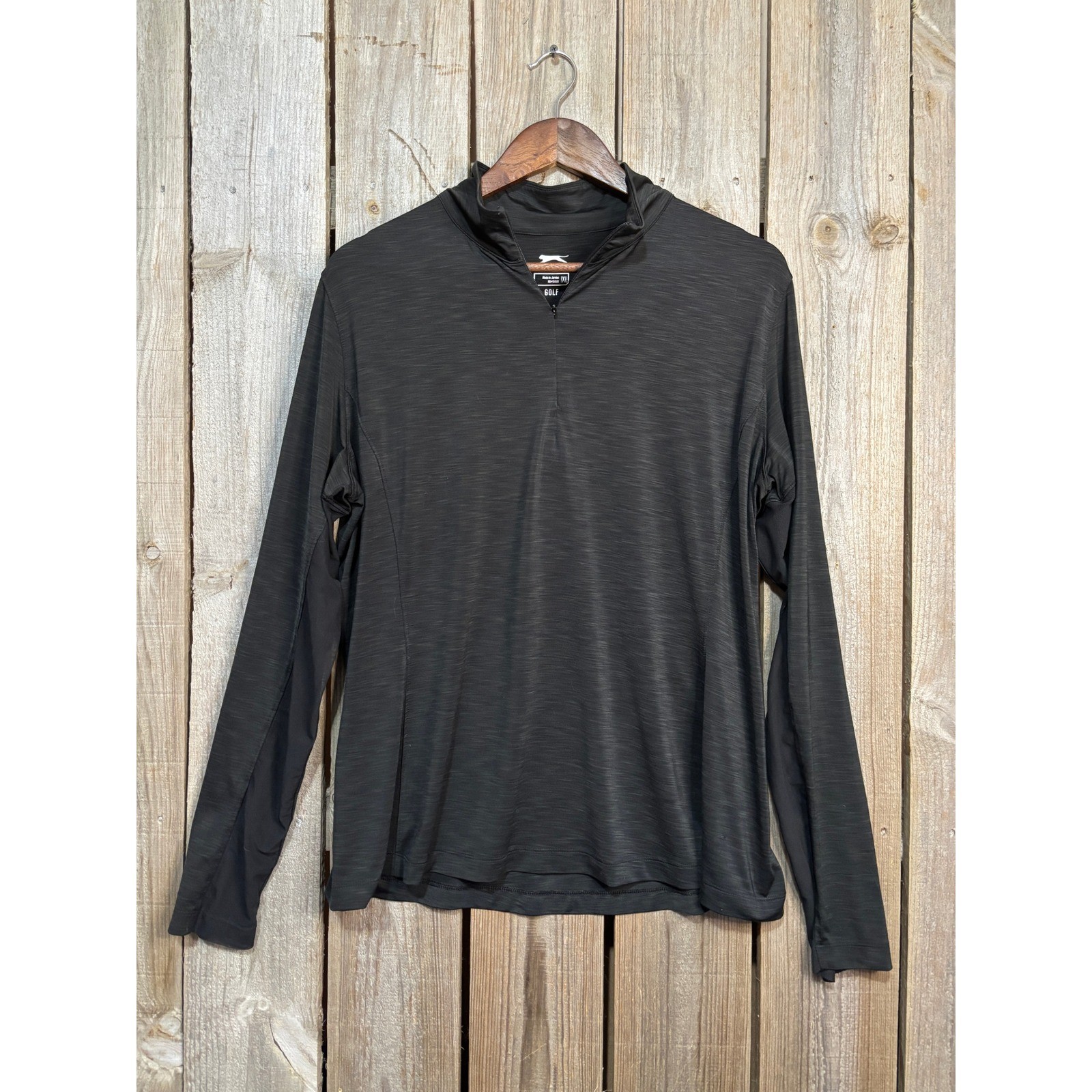 Slazenger Golf Mens XL Quarter Zip Pullover Charcoal Gray Heather Mesh Venting gallery