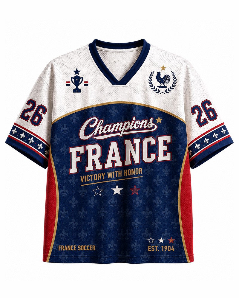 Custom France Champion Mesh Jersey, France Soccer Jersey, Football Jersey Unisex gallery