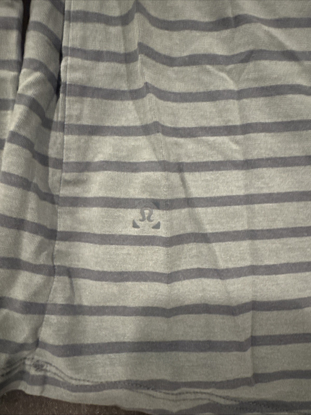 Men’s Lululemon 5 Year Basic Tee Long Sleeve Green And Blue Stripe Size L gallery