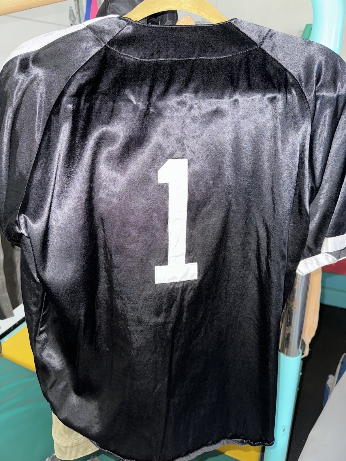 Supreme 1 One Satin Jersey One Baseball Black Very Rare Piece - Justin Bieber gallery