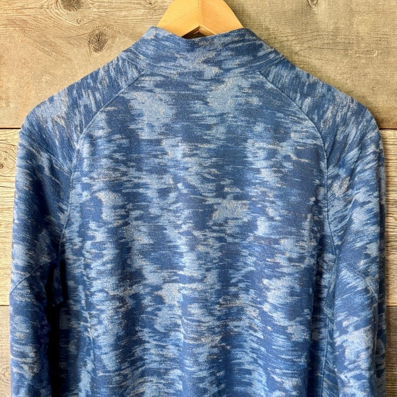 Lululemon Mens Surge Warm 1/2 Zip Pullover L Blue Camo Stretch Running gallery