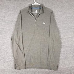 Johnnie-O Quarter Zip Pullover Mens Large Gray Meteor Dove Logo Golf Performance